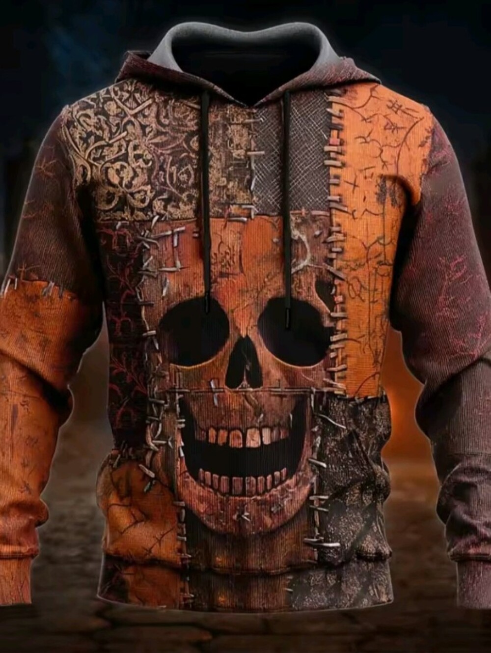 Men's Halloween Horror Face Hoodie Sweatshirt